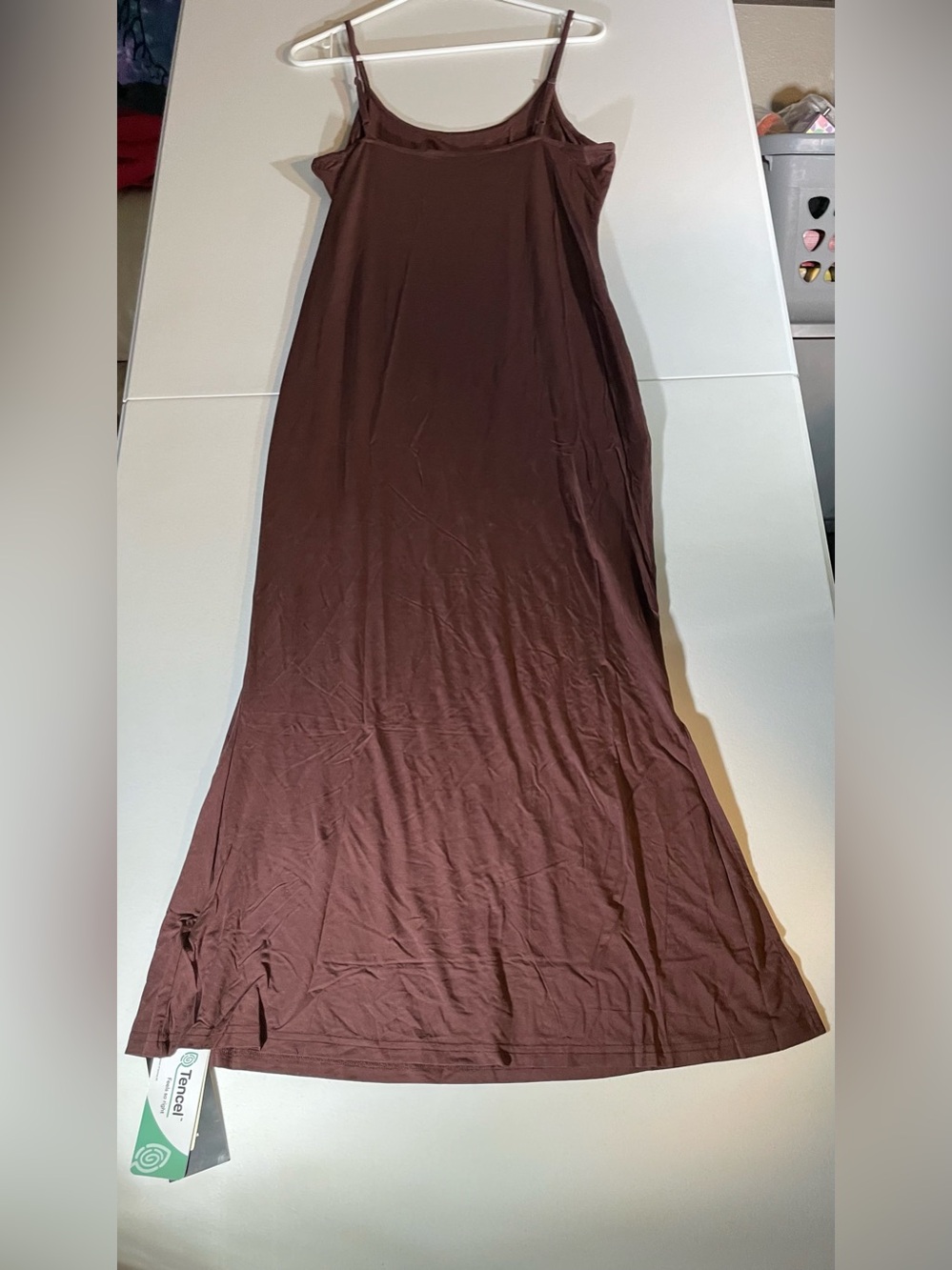 NWT SHEIN Luvlette Brown Tencel Modal Maxi Nightgown Large